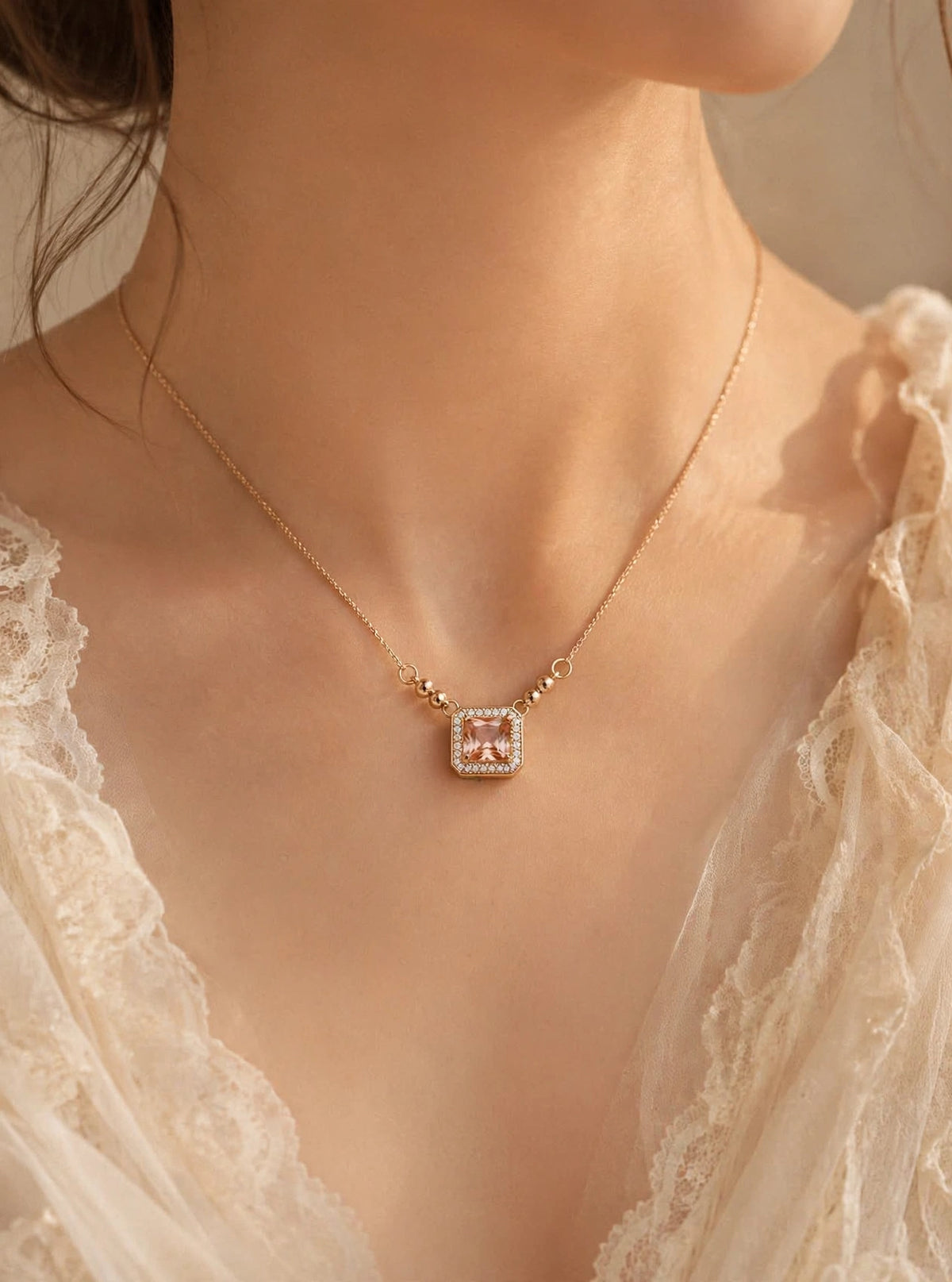 ZAMRAH - Dainty Square Pendant Chain | Artificial jewellery
