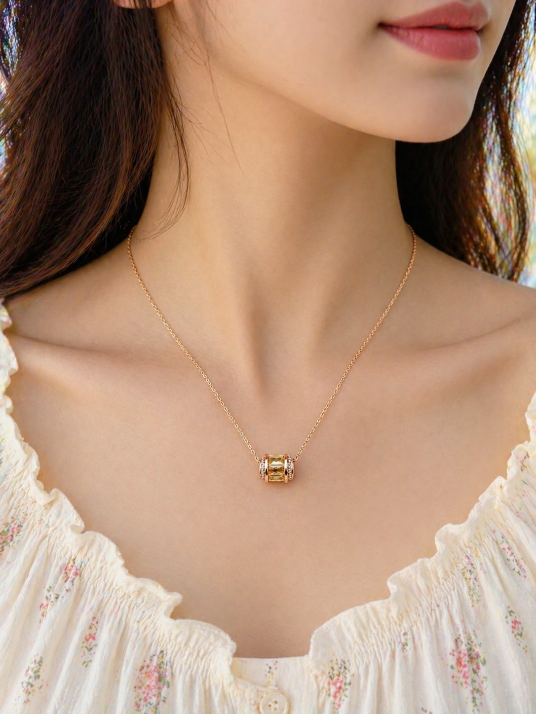 Elegant Gold-Tone Pendant Necklace for Women